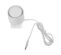 Altavoz de alarma de tono alto para sistemas de alarma antirrobo, 120 dB con cable interior, voltaje nominal de 5-12 V CC, carcasa de plástico, blanco (49 × 50 mm)