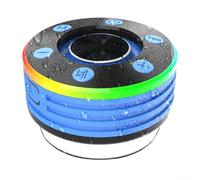 Altavoz de ducha Bluetooth impermeable IPX7, ventosa portátil Altavoz inalámbrico 5.3 con luz RGB y radio FM para baño (azul)