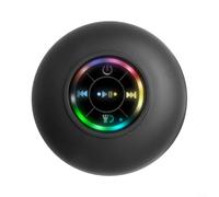 Altavoz de ducha con llamadas manos libres inalámbricas, IPX4 impermeable sistema de sonido portátil para baño, luz que cambia de color, chip 5.0, transparente (negro)