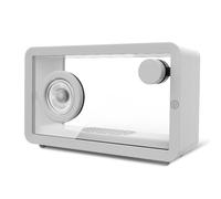 Altavoz de escritorio pequeño, altavoz Bluetooth portátil transparente con 5 modos, luces de 7 colores, entrada AUX, para cine en casa, oficina, cafetería, exposiciones de arte