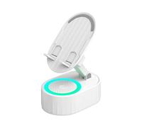 Altavoz de inducción 3 en 1, soporte de teléfono 3 en 1, soporte de altavoz Bluetooth inductivo, giratorio de 360°, soporte plegable de carga de elevación, soporte universal portátil de escritorio