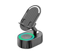 Altavoz de inducción 3 en 1, soporte de teléfono 3 en 1, soporte de altavoz Bluetooth inductivo, giratorio de 360°, soporte plegable de carga de elevación, soporte universal portátil de escritorio