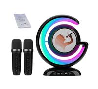 Altavoz de karaoke, altavoz de karaoke, máquina de karaoke portátil, altavoz con múltiples micrófonos inalámbricos, varias luces ambientales, equipo de canto para fiestas
