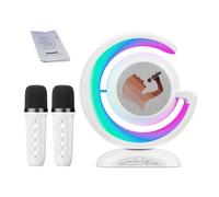 Altavoz de karaoke, altavoz de karaoke, máquina de karaoke portátil, altavoz con múltiples micrófonos inalámbricos, varias luces ambientales, equipo de canto para fiestas