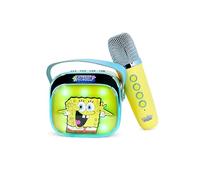 Altavoz DE Karaoke INALÁMBRICO con MICRÓFONO Y Luces LED Bob Esponja Compatible con Cualquier Fuente DE Sonido Bluetooth