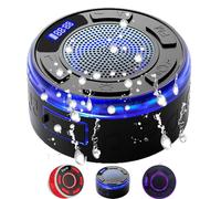 Altavoz Ducha Bluetooth 5.3 con Luces RGB,Altavoces Bluetooth con Ventosa Fuerte, Pantalla LED, Manos Call Libres,10H Estéreo,IP7 Impermeable mini altavoz bluetooth para Baño Exterior Piscina (Blue)