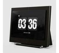 Altavoz flotante con letras - Álbum de fotos digital y reloj digital para decoración del hogar y la oficina, 14 fondos dinámicos, 8 efectos de visualización de letras, recargable