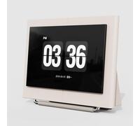 Altavoz flotante con letras - Álbum de fotos digital y reloj digital para decoración del hogar y la oficina, 14 fondos dinámicos, 8 efectos de visualización de letras, recargable