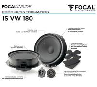 Altavoz Focal ISVW180 2 vías compuesto 18 cm para VW, Volkswagen, Seat, Skoda