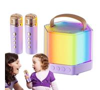 Altavoz inalámbrico de karaoke, máquina de karaoke para adultos,Pequeño altavoz inalámbrico con micrófono | Suministros musicales con caja de luz colorida para reuniones familiares, l