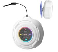 Altavoz inalámbrico - Dispositivo impermeable con luz LED 9,5 x 9,5 x 7 cm, altavoz de ducha compacto, reproductor de audio portátil | Altavoz inalámbrico para amigos Camping playa piscina exterior