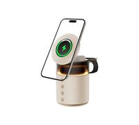Altavoz inalámbrico - FORCE PLAY - MagSafe 15W - Bluetooth 360 - Carga 15W - Luz nocturna beige