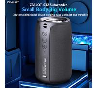 Altavoces Bluetooth Zealot-M2 de 10 W con Bajos Mejorados, Altavoz Inalámbrico Portátil para Exteriores, 10 Horas de Duración, Resistente al Agua IPX5, Bluetooth 5.3 Black