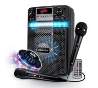 Altavoz Karaoke LED para niño (400 W, batería - 2 micrófonos - Aplicación - USB/Bluetooth/radio FM
