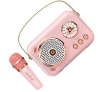 Altavoz Mini con Micrófono Rosa Portátil Karaoke 10w