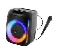 Altavoz para fiestas Cube Blaster 40W Bluetooth 5.0 LED RGB Karaoke USB SD Micrófono Negro