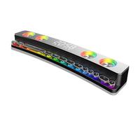 Altavoz para Ordenador - Altavoz Bluetooth 5.4 Hi-Fi Stereo PC Gaming, Altavoz Subwoofer RGB con Cable Multifuncional con 9 Botones Mecánicos, E-Display (Negro)