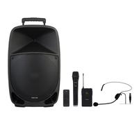 Altavoz Portátil Amplificado 15 250W con 2 Micrófonos USB/SD/FM/LNE/BT - FONESTAR