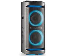 NGS Wild Space 2 - Altavoz Portátil, Compatible con Tecnología Bluetooth, True Wireless Stereo, Subwoofer + Doble Tweeter, Micro SD/USB/AUX IN, Ruedas, Color Negro