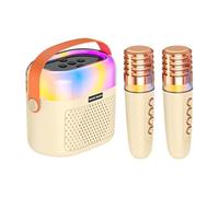 Altavoz portátil de Karaoke para niños - 1200 mAh Singing Machine con micrófonos inalámbricos | Juego de Karaoke Familiar con Luces deslumbrantes, 2 micrófonos, para, diversión Familiar y los