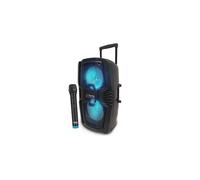 Altavoz portátil DJ PARTY-210LED independiente 2x10" - 600W - BT/USB/SD, micrófono VHF inalámbrico, mando a distancia