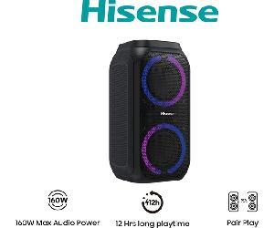 ALTAVOZ PORTATIL HISENSE PARTY ROCKER 160 2.0 160W BT USB NEGRO