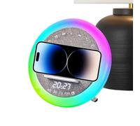 Altavoz portátil inalámbrico | Carga rápida Gadgets Cool | Altavoz Soporte de teléfono de oficina con iluminación ambiental, ideal para el hogar, dormitorio, salón, oficina, bar, viajes y camping