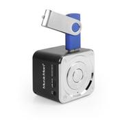 Altavoz portátil MusicMan Mini Soundstation - Reproductor de MP3, USB, soporte de tarjetas MicroSD, batería recargable de 5 horas de duración - Ideal para viajar (Negro)