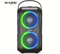 Altavoz Portátil para Fiestas W-KING T9-2 de 80W RMS, Bluetooth Inalámbrico, con 4 Drivers (2*4.04'' Woofer), Sonido Potente de 105dB, Ideal para Grandes Fiestas Negro