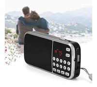 Altavoz Portátil para Reproductor de Música, Radio de Digital FM con Pantalla LED y Soporte para Linterna Tarjeta TF