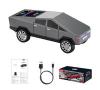 Altavoz portátil WS-580 con Bluetooth, réplica de camioneta, con Pantalla, Sonido HD, emparejamiento TWS, Radio FM, micrófono Integrado para Llamadas Manos Libres y luz LED para Fiestas. (Gris)