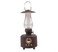 Altavoz retro clásico con aspecto de linterna sistema portátil con brillo cálido para camping, patio trasero, cubierta al aire libre 140 mm (cobre)
