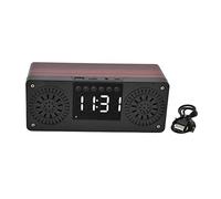 Altavoz Rojo Doble Altavoz Pantalla Digital Reloj 360° Tridimensional Envolvente Altavoz de Madera subwoofer
