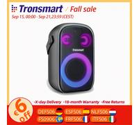 Altavoz Tronsmart Halo 100 Altavoz de fiesta portátil Bluetooth con sistema de sonido de 3 vías, modos de audio duales, control de aplicaciones, para exteriores Black