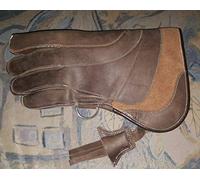 Altawash Cetrería Guante Cuadruple Forro Cuero Nobuk 11" Largo 4 Capa (Tostado Marrón) - XL