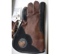 Altawash Cetrería Guante Triple Piel Cuero Nobuk 12 Inch 3 Capa, (Marrón Claro &Negro) - S