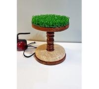 Altawash Percha de bloque de madera de cetrería, tamaño pequeño, cernícalo y merlín, mármol y césped astro, lavar a mano solamente