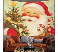 ALTCIRNMD 130Wx150Tcm,Tapiz De Papá Noel Bastón De Caramelo,Decoración De Pared,Tapiz Personajes Ilustrados,Adornos Pared,Tapices De Pared,Decorativo Para Pared Para Sala De Estar Con Accesorios