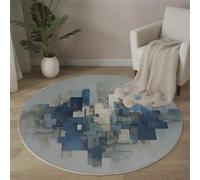 ALTCIRNMD Alfombra,3D Estampado Beige Geometría De Bloques De Color Antideslizante Salón Arte Moderno Hogar Sala De Estar Dormitorio Alfombrillas Grandes Estudio Decorazione Della Casa, 80Cm