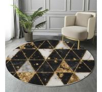 ALTCIRNMD Alfombra,3D Estampado Oro Negro Geometría Hexagonal Antideslizante Salón Arte Minimalista Hogar Sala De Estar Dormitorio Alfombrillas Grandes Estudio Decorazione Della Casa,120Cm