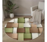 ALTCIRNMD Alfombra,3D Estampado Verde Rayas Tejidas Antideslizante Salón Geometría Moderna Hogar Sala De Estar Dormitorio Alfombrillas Grandes Estudio Decorazione Della Casa, 180Cm