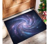 ALTCIRNMD Alfombra Azul Pálido Espiral De Destello 90X150Cm Pies para Entrada Suave Lavable Vórtice del Cielo Estrellado para Cocina Antideslizante De Pelo Bajo Plegable para Puerta Delantera Salón
