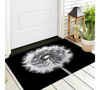 ALTCIRNMD Alfombra Blanco Y Negro Diente De León Simple 70X100Cm Pies para Entrada Suave Lavable Plantas Simples para Cocina Antideslizante De Pelo Bajo Plegable para Puerta Delantera Salón