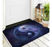 ALTCIRNMD Alfombra Blanco Y Negro Nebulosa Espiral 90X150Cm Pies para Entrada Suave Lavable Paisaje Yin Yang para Cocina Antideslizante De Pelo Bajo Plegable para Puerta Delantera Salón