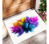 ALTCIRNMD Alfombra De Entrada Azul Púrpura Polvo Explosivo,Antideslizante Felpudo De Bienvenida Dinámica Abstracta para Puerta Delantera Al Aire Libre Alfombras Limpia Zapatos, 50X80Cm