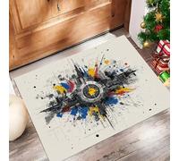 ALTCIRNMD Alfombra De Entrada Blanco Y Negro Líneas De Silueta,Antideslizante Felpudo De Bienvenida Ciudad Abstracta para Puerta Delantera Al Aire Libre Alfombras Limpia Zapatos, 50X80Cm