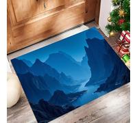 ALTCIRNMD Alfombra Entrada 80X120Cm, Río del Valle Felpudo Antideslizante Y Lavable,Atrapapolvo Absorbente, Ilustraciones De Paisajes Decorativo, para Puerta, Pasillo Y Casa