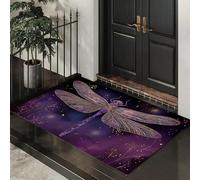 ALTCIRNMD Alfombra Entrada 90X150Cm,Libélula del Cielo Estrellado Felpudo Antideslizante Y Lavable,Atrapapolvo Absorbente,Lujo De Ensueño Decorativo,para Puerta,Pasillo Y Casa