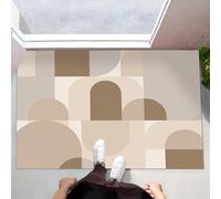 ALTCIRNMD Alfombra Entrada Beige Geometría Simple Alfombras Limpia Zapatos Abstracción De Curvas Baño Alfombrilla Antideslizante para Patio Cocina Trasera Interiores Y Exteriores,40X60Cm