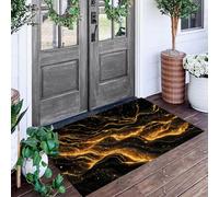 ALTCIRNMD Alfombra Entrada Color Naranja Lava Fluyendo Alfombras Limpia Zapatos Texturas Oscuras Baño Alfombrilla Antideslizante para Patio Cocina Trasera Interiores Y Exteriores,80X120Cm